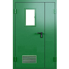 Противопожарная дверь для общественных зданий зеленая